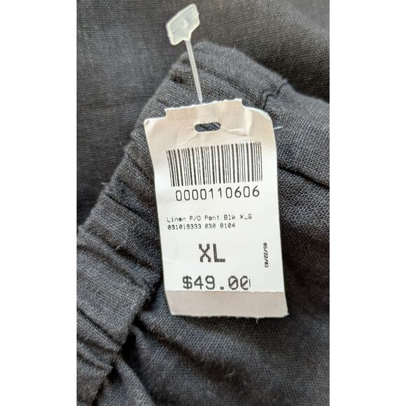 NEW Coldwater Creek Black Linen Blend High Rise Drawstring Comfy Pants Size XL - Picture 8 of 9